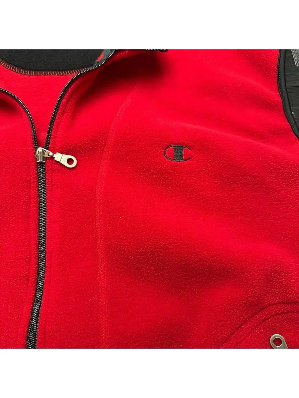 Vintage Champion Red Fleece Vest (L)